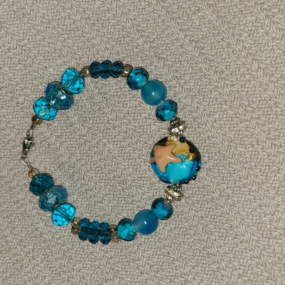 Blue Beaded Beach Bracelet